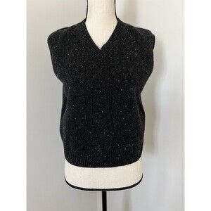 Theory Black Speckled Sweater Vest Medium